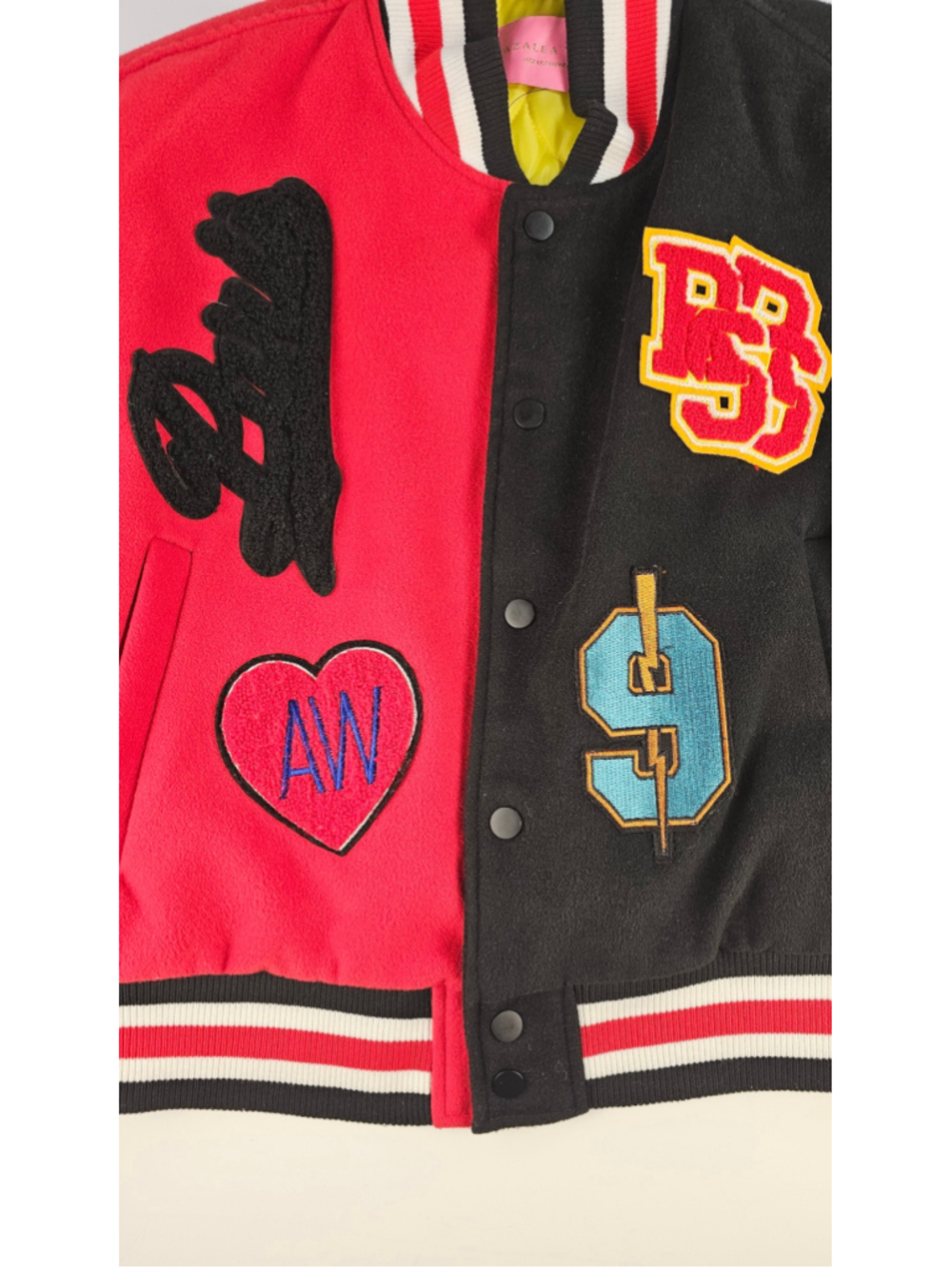 Azalea Wang RUELA-X Varsity Jacket Womens 1X Faux Leather Cropped Y2K Style - Picture 2 of 10